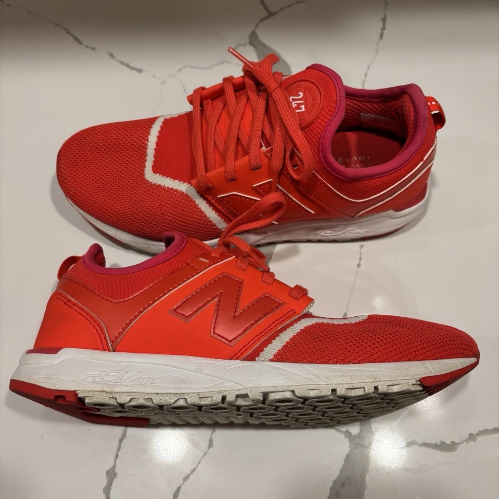 New Balance 247 REVLITE Womens Sz 7.5 Energy Red/White Running Sneakers WRL247EC